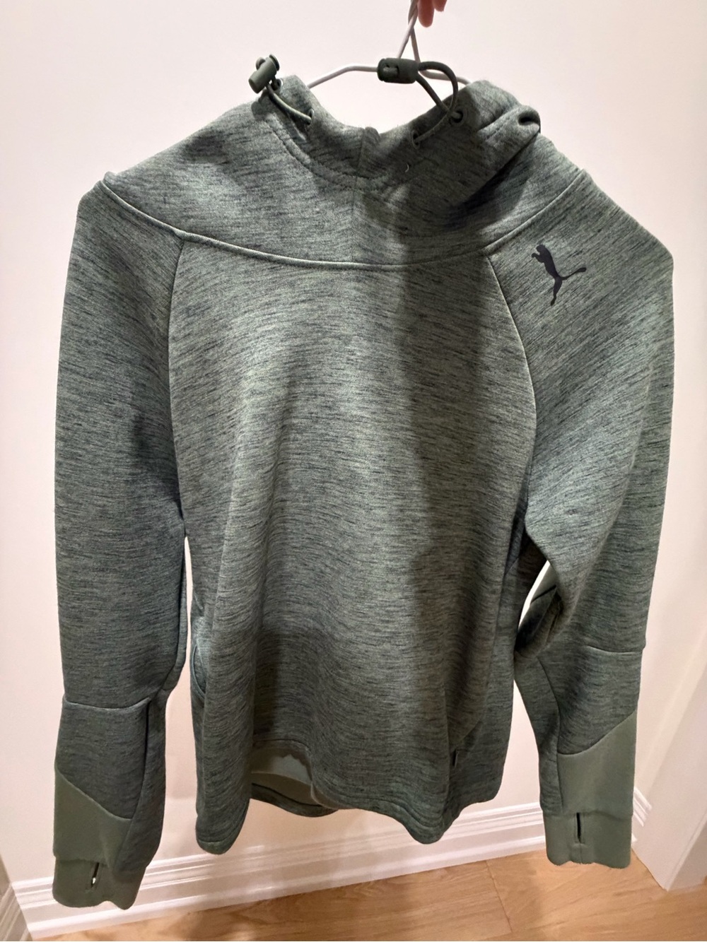 Puma Olive Green Performance Hooded Pullover